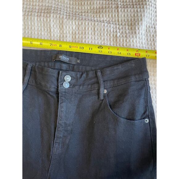 Hudson Jeans Premium Denim True Black Mid Rise Straight Leg Jeans Size 12 - Picture 8 of 10